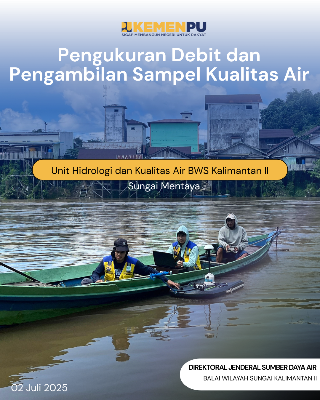 Pemantauan Debit dan Kualitas Air Sungai Mentaya